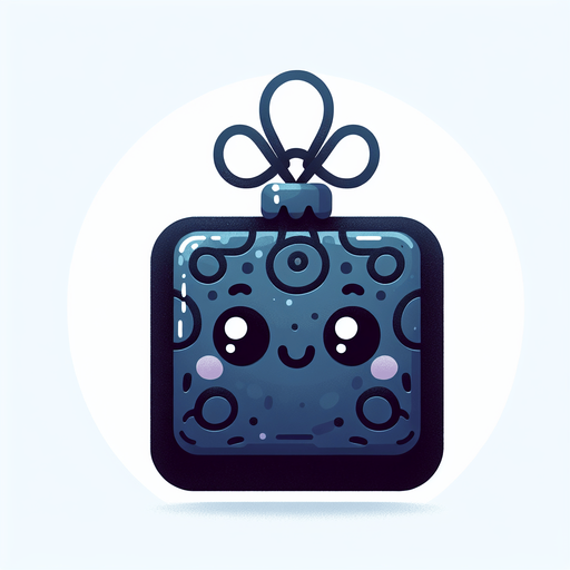 Perfectly square dark blue Christmas decoration. Cartoon. Cute art style. With face.