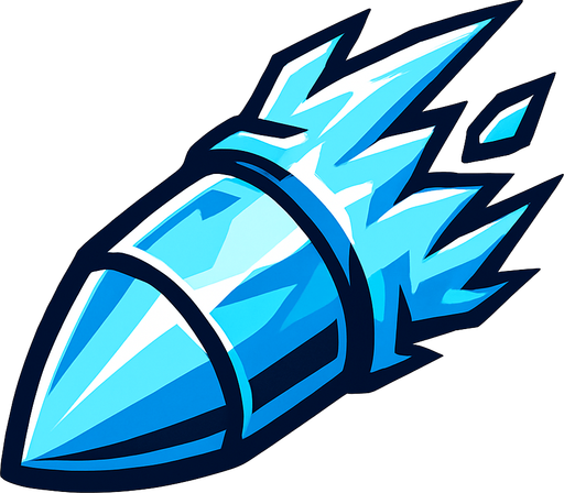 ice bullet.
In-Game asset.  2d.  High contrast.  No shadows