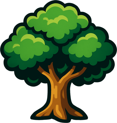Tree.
In-Game asset.  2d.  High contrast.  No shadows