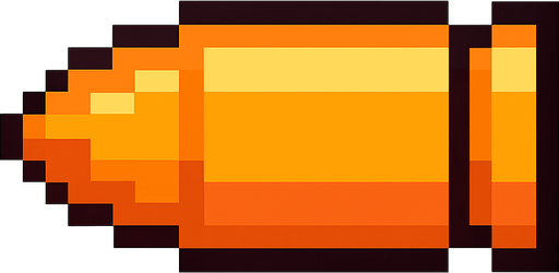 Bullet pixel.
In-Game asset.  2d.  High contrast.  No shadows