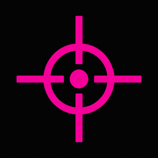 Crosshair.
In-Game asset.  2d.  High contrast.  No shadows