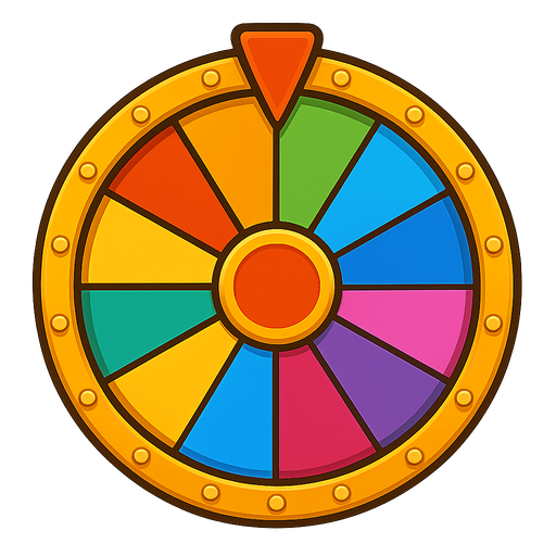 Wheel of fortune without the stand.
In-Game asset.  2d.  High contrast.  No shadows