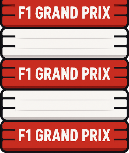 f1 grand prix barriers vertical 2d.
In-Game asset.  2d.  High contrast.  No shadows