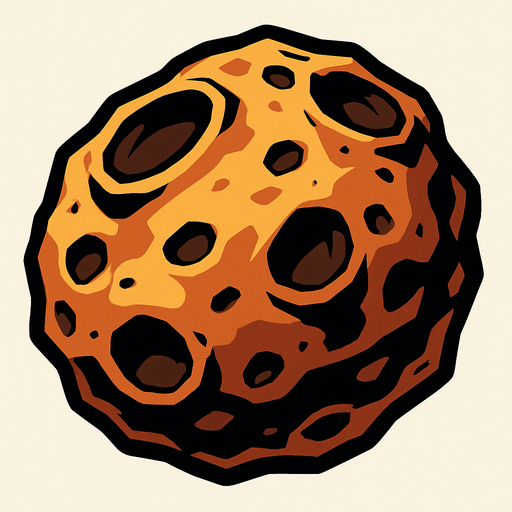 Asteroid.
In-Game asset.  2d.  High contrast.  No shadows