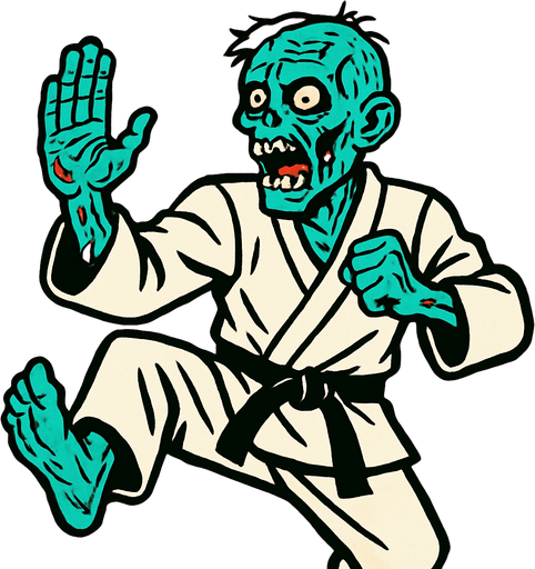 karAte zombie.
2d.  High contrast.  No shadows