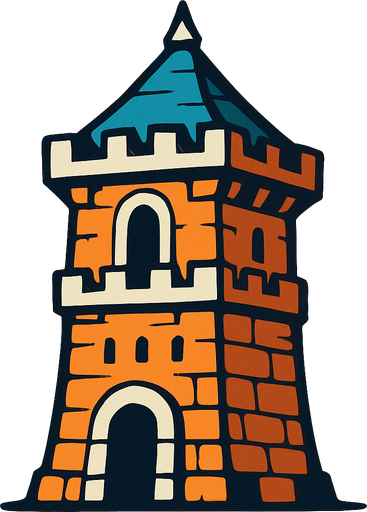 tower.
In-Game asset.  2d.  High contrast.  No shadows