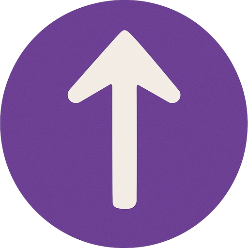 Purple circle. With an arrow facing up.
Please..
2d