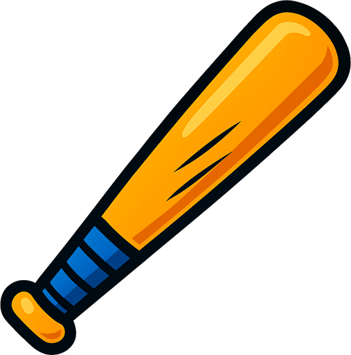 Baseball bat.
In-Game asset.  2d.  High contrast.  No shadows