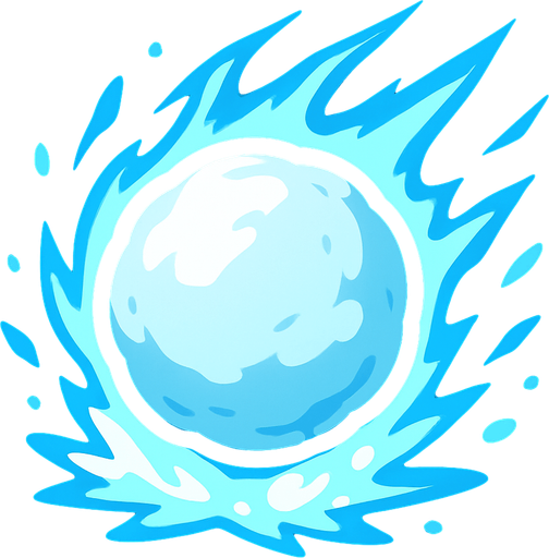 snowball with effect.
In-Game asset.  2d.  High contrast.  No shadows