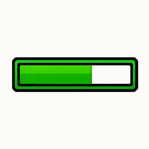 Barra de salud verde.
In-Game asset.  2d.  High contrast.  No shadows