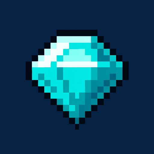2d pixel bir elmas.
In-Game asset.  2d.  High contrast.  No shadows