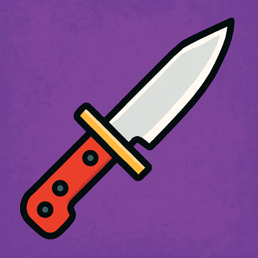 Knife 2d game.
In-Game asset.  2d.  High contrast.  No shadows