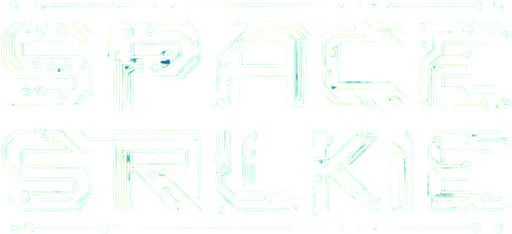 Simple "SPACE STRIKE ONE" text..
Electronic style. no background