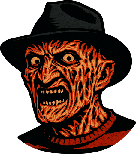 freddy krueger scary head.
In-Game asset.  2d.  High contrast.  No shadows