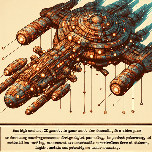 alien spaceship heading down.
Single Game Texture. In-Game asset. 2d. Blank background. High contrast. No shadows.