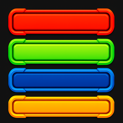 back of Health bars. HD colors. different colors.
In-Game asset.  2d.  High contrast.  No shadows