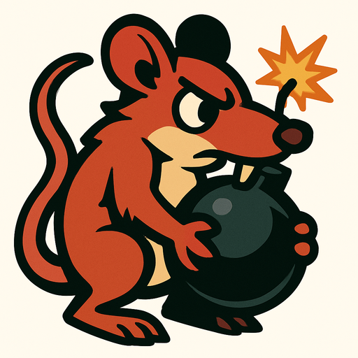 bomberRat.
In-Game asset.  2d.  High contrast.  No shadows