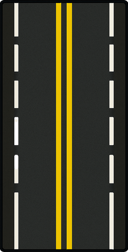 road çif şeritli düz yol.
In-Game asset.  2d.  High contrast.  No shadows