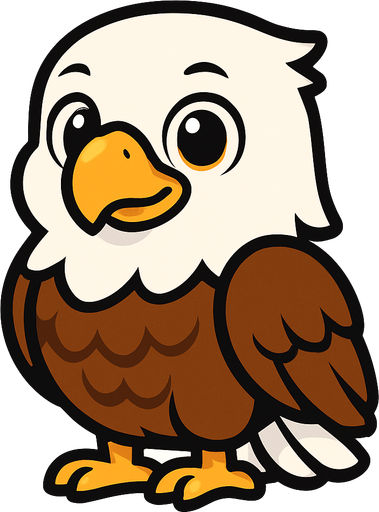 cute eagle.
In-Game asset.  2d.  High contrast.  No shadows
