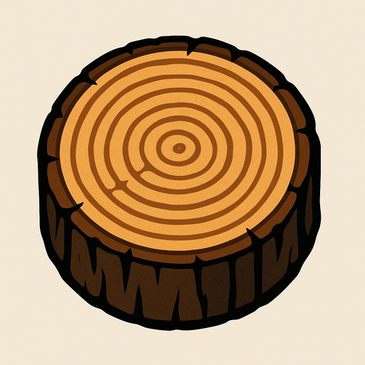 Circle kütük.
In-Game asset.  2d.  High contrast.  No shadows