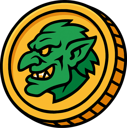 Troll coin.
In-Game asset.  2d.  High contrast.  No shadows
