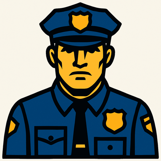 officer.
In-Game asset.  2d.  High contrast.  No shadows