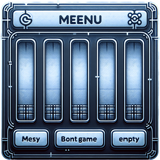 A game menu bar that has five slots with transparent background..
Single Game Texture. In-Game asset. 2d. Blank background. High contrast. No shadows.