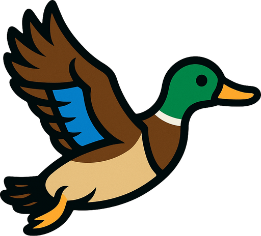 Flying Duck.
In-Game asset.  2d.  High contrast.  No shadows