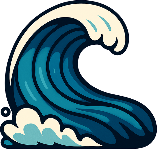 Medium wave.
In-Game asset.  2d.  High contrast.  No shadows