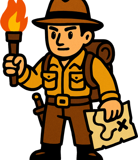 an adventure character.
In-Game asset.  2d.  High contrast.  No shadows