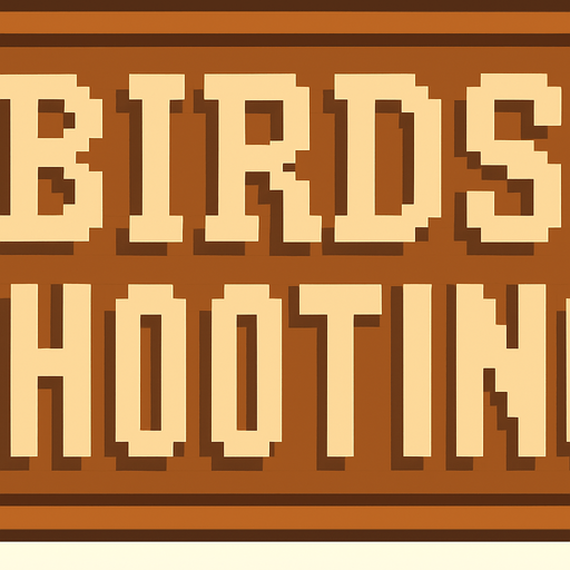 A pixel art sign that says BIRDS SHOOTING.(800x240 size)
No shadows