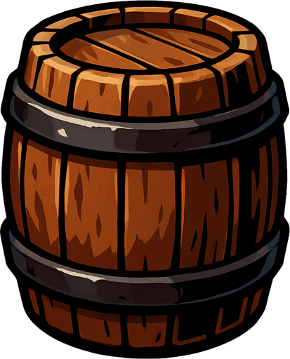 barrel.
In-Game asset.  High contrast.  No shadows