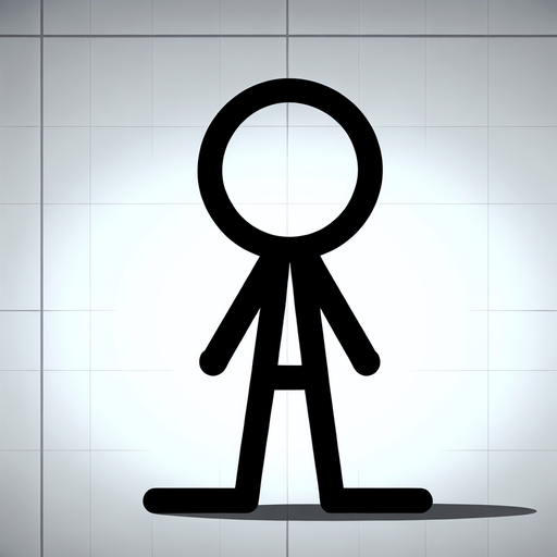 stickman.
Single Game Texture. In-Game asset. 2d. Blank background. High contrast. No shadows.