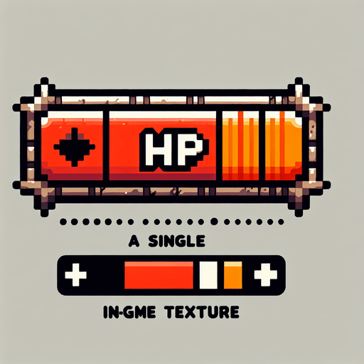 Hp_bar.
Single Game Texture.  In-Game asset.  2d.  Blank background.  High contrast.  No shadows