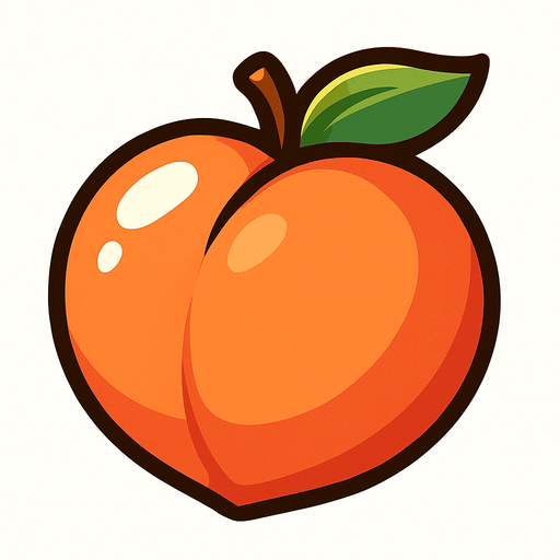Shiney peach vector.
In-Game asset.  2d.  High contrast.  No shadows