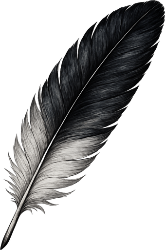 Una pluma realista.
In-Game asset.  2d.  High contrast.  No shadows. Realista