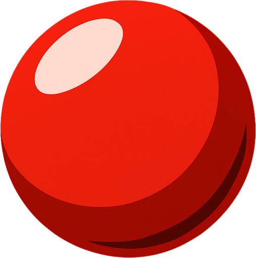 Kırmızı 3d top.
In-Game asset.  2d.  High contrast.  No shadows