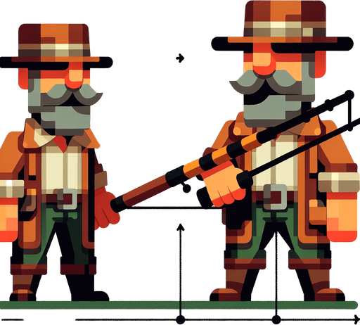 balıkçı animasyon şeklinde.
Single Game Texture.  In-Game asset.  2d.  Blank background.  High contrast.  No shadows