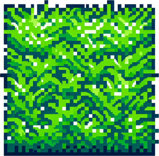 Make an green grass 8bit texture 2d and flat.
Single Game Texture.  In-Game asset.  2d.  Blank background.  High contrast.  No shadows