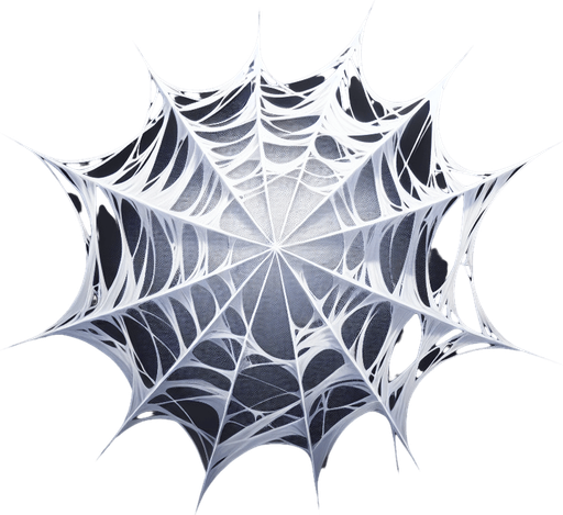 white silk web.
Single Game Texture.  In-Game asset.  2d.  Blank background.  High contrast.  No shadows