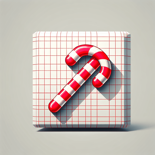 Candy Cane.
Single Game Texture. In-Game asset. 2d. Blank background. High contrast. No shadows.