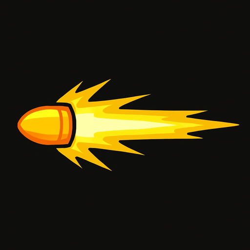 2d beam bullet.
In-Game asset.  2d.  High contrast.  No shadows