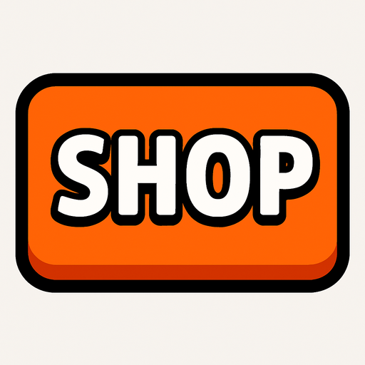 shop button.
In-Game asset.  2d.  High contrast.  No shadows