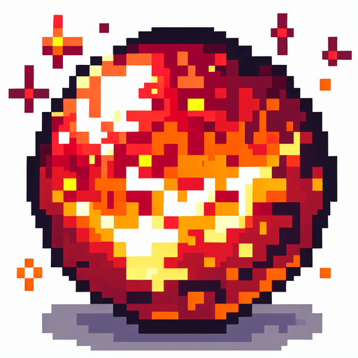 pixel art fireball,.
Single Game Texture.  No shadows