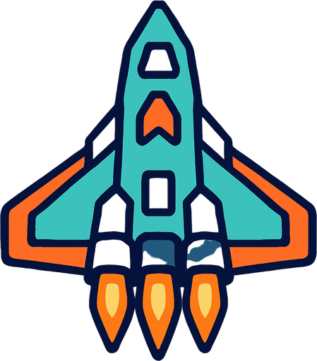 spaceship seen from up going down.
In-Game asset.  2d.  High contrast.  No shadows