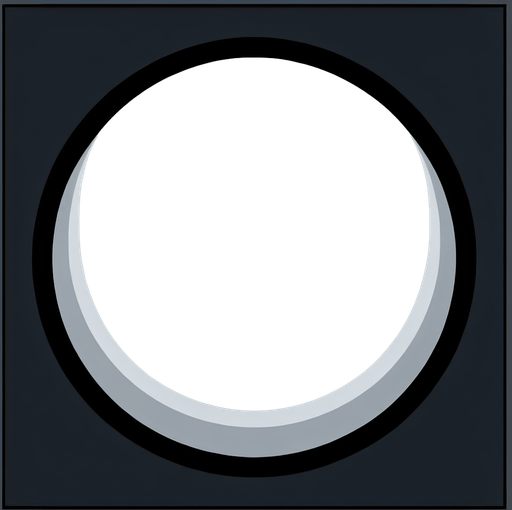 White circle with black outline..
Single Game Texture. In-Game asset. 2d. Blank background. High contrast. No shadows.