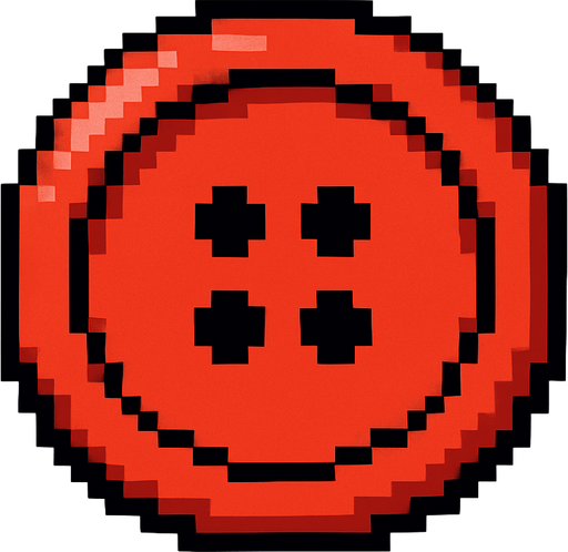 A button in the form of a bird's eye view pixel art.
In-Game asset.  2d.  High contrast.  No shadows