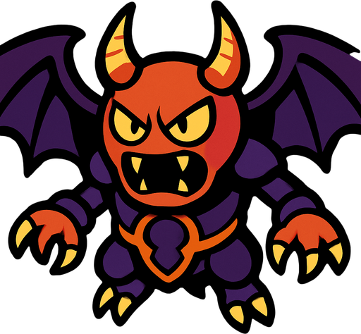 Flying boss.
In-Game asset.  2d.  High contrast.  No shadows