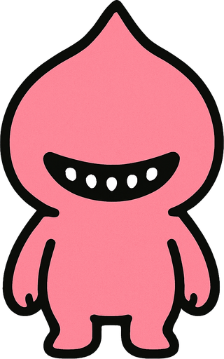 Pink labubu no eyes no ears.
In-Game asset.  2d.  High contrast.  No shadows no hair