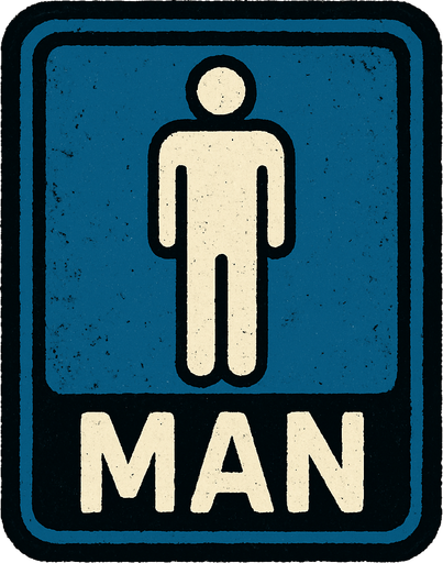 the mans toilet sign.
In-Game asset.  2d.  High contrast.  No shadows